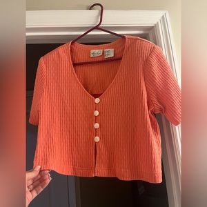 Vintage crop top with shoulder pads